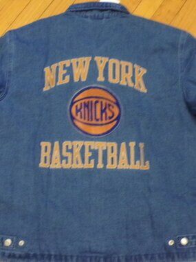 New York Knicks Logo Denim Coaches Jacket - NWT - L